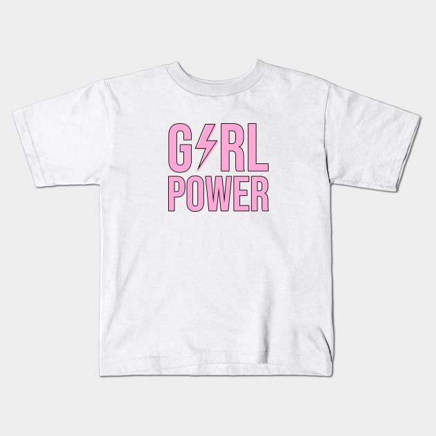 Girl Power Flash Pink Kids T-Shirt by lukassfr